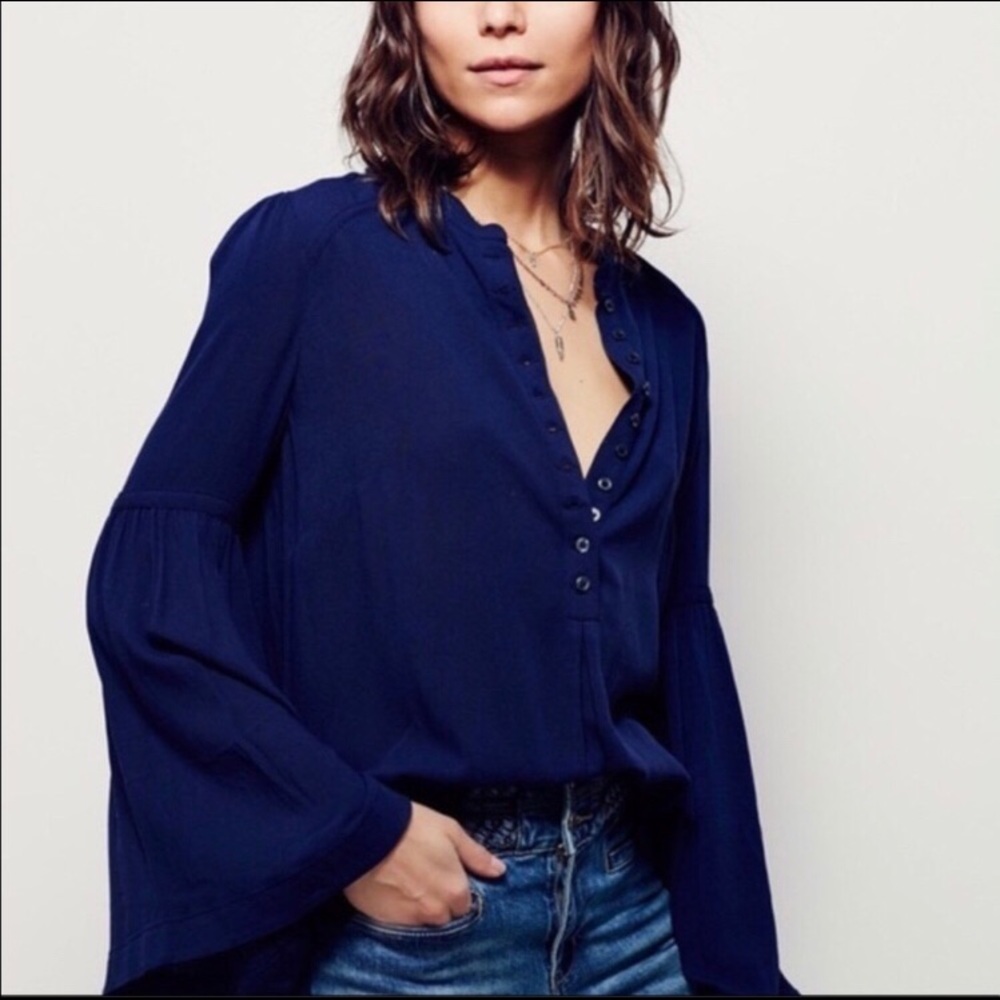 Free People Easy Girl Bell Sleeve Top